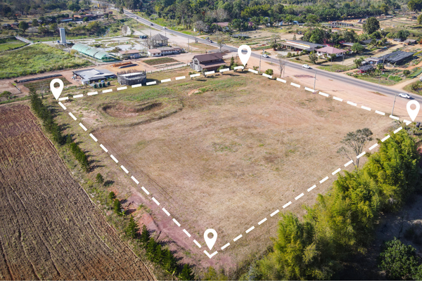 aerial view of land development